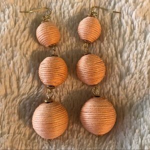 Peach Fabric Bauble Earrings